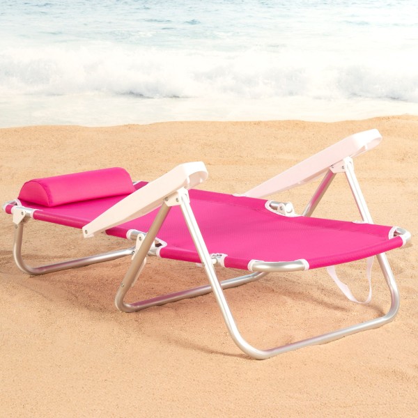 Cadeira de praia dobrável fúcsia 5 posições Aktive | Distria