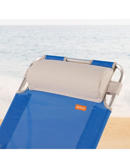 Espreguiçadeira de praia dobrável multiposições azul | Distria
