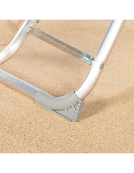 Espreguiçadeira de praia dobrável multiposições azul | Distria
