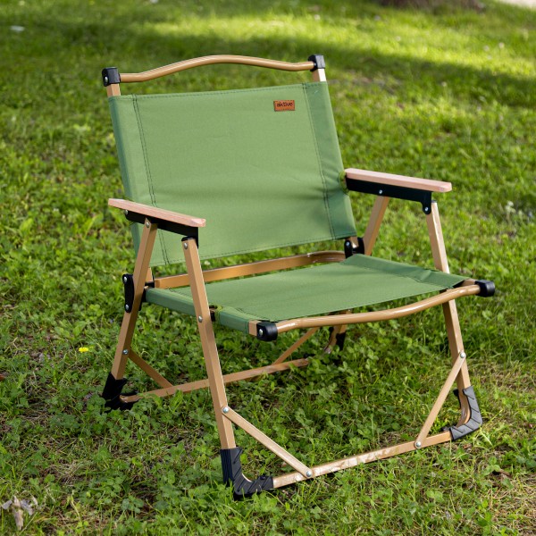 Cadeira dobrável baixa verde Glamping | Distria