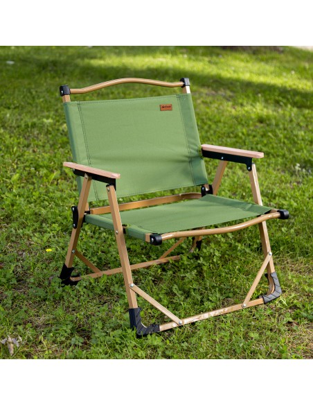 Cadeira dobrável baixa verde Glamping | Distria