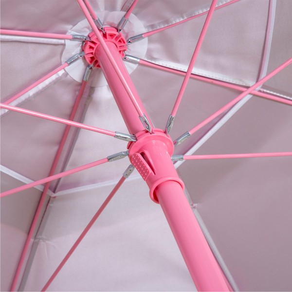 Guarda-sol de praia rosa Ø220 cm com ventilação UV50 Aktive | Distria