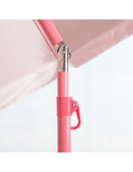 Guarda-sol de praia rosa Ø220 cm com ventilação UV50 Aktive | Distria