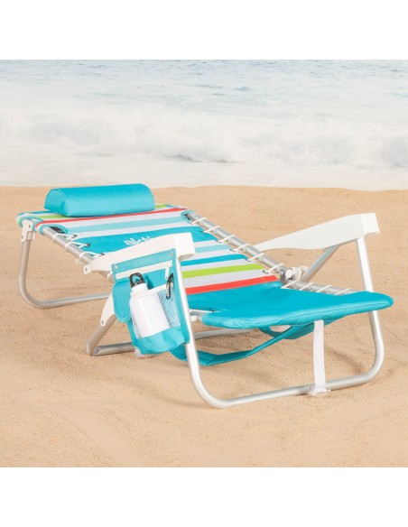 Cadeira de praia multiposições 5 posições com geleira | Distria
