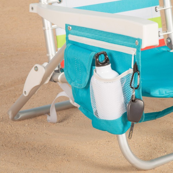 Cadeira de praia multiposições 5 posições com geleira | Distria