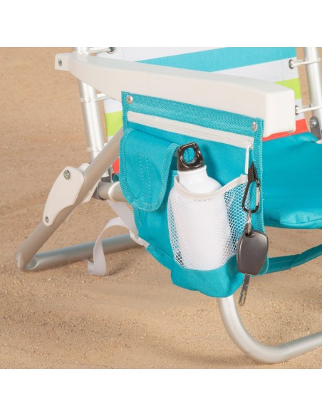Cadeira de praia multiposições 5 posições com geleira | Distria