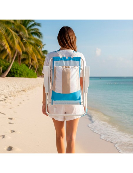 Mochila dobrável azul para praia 44x40x81 cm Aktive | Distria