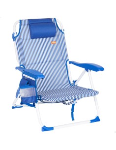 Cadeira de praia dobrável com listras 48x58x76 cm Aktive | Distria