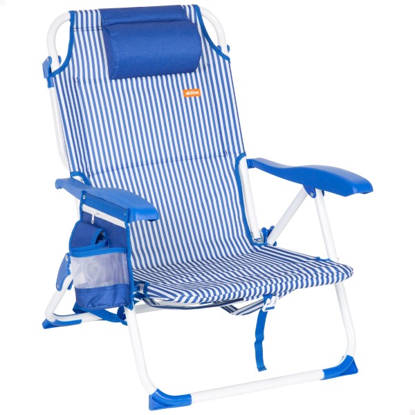 Cadeira de praia dobrável com listras 48x58x76 cm Aktive | Distria