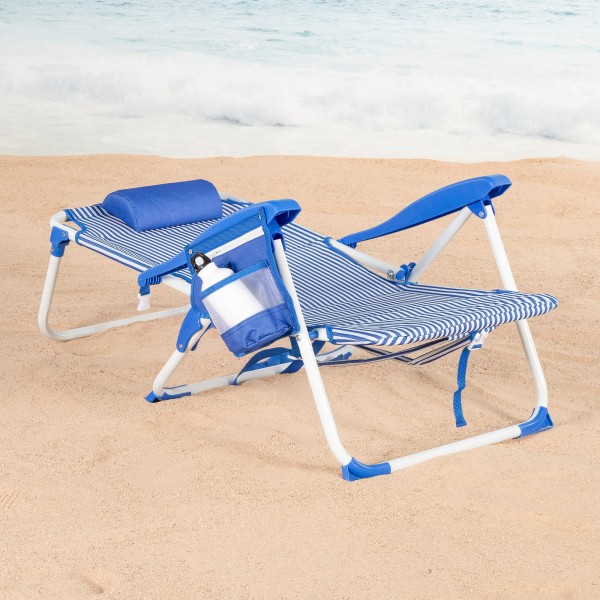 Cadeira de praia dobrável com listras 48x58x76 cm Aktive | Distria