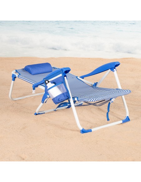 Cadeira de praia dobrável com listras 48x58x76 cm Aktive | Distria