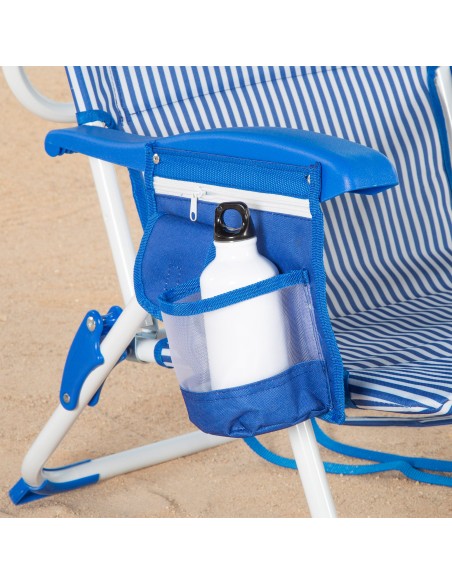 Cadeira de praia dobrável com listras 48x58x76 cm Aktive | Distria