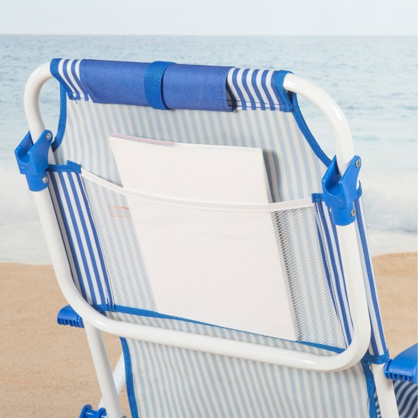 Cadeira de praia dobrável com listras 48x58x76 cm Aktive | Distria