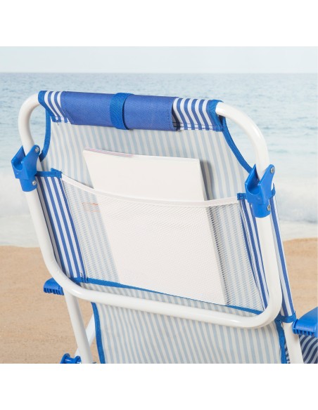 Cadeira de praia dobrável com listras 48x58x76 cm Aktive | Distria