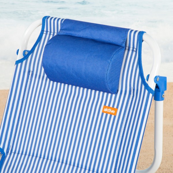 Cadeira de praia dobrável com listras 48x58x76 cm Aktive | Distria