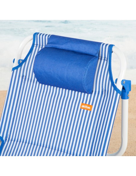 Cadeira de praia dobrável com listras 48x58x76 cm Aktive | Distria