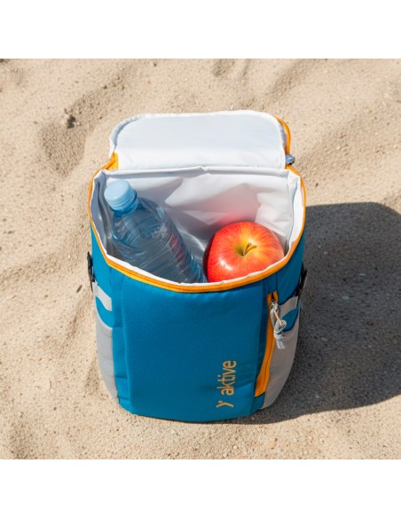 Mochila térmica isotérmica azul 8 litros com bolsos Aktive | Distria