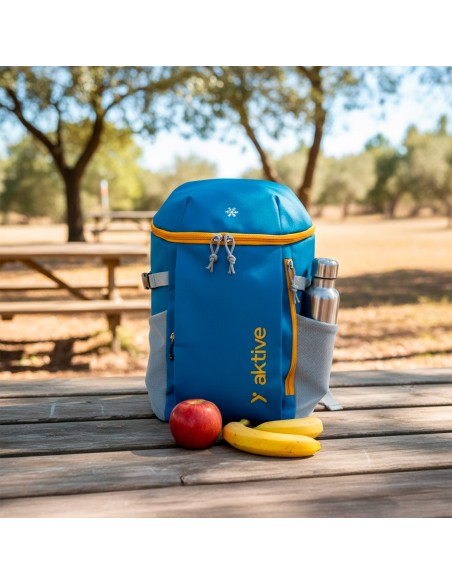Mochila térmica isotérmica azul 8 litros com bolsos Aktive | Distria
