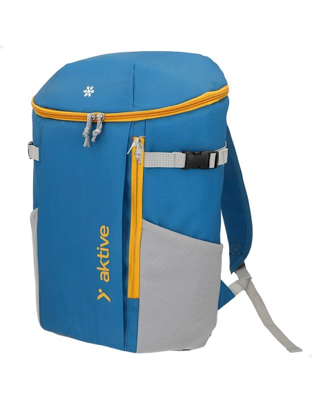 Mochila térmica isotérmica azul de 15L com bolsos Aktive | Distria
