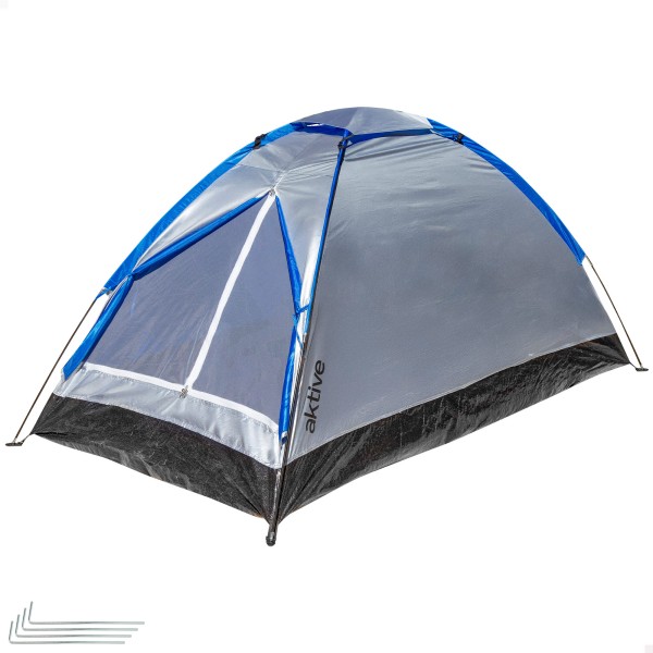Tenda cinza para 2 pessoas 120x200x100 cm | Distria