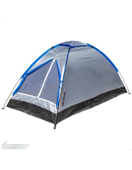 Tenda cinza para 2 pessoas 120x200x100 cm | Distria