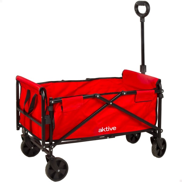 Carrinho de praia vermelho Aktive 4 rodas | Distria