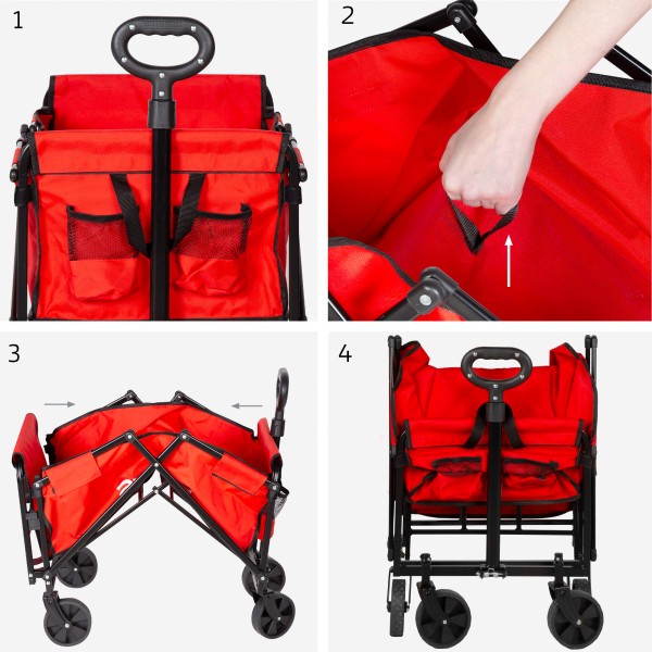 Carrinho de praia vermelho Aktive 4 rodas | Distria