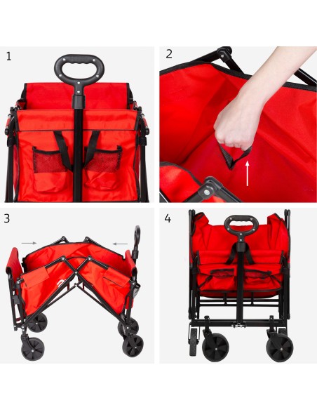 Carrinho de praia vermelho Aktive 4 rodas | Distria