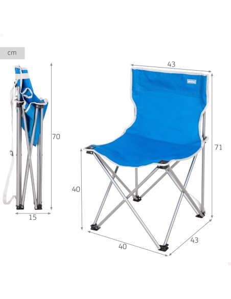 Cadeira de camping dobrável 43x43x71 cm Aktive | Distria