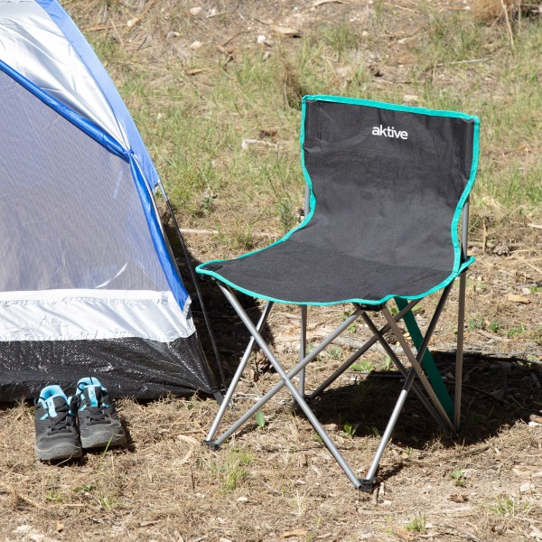 Cadeira de camping dobrável 43x43x71 cm preta Aktive | Distria