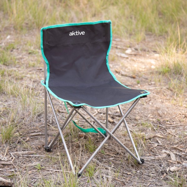 Cadeira de camping dobrável 43x43x71 cm preta Aktive | Distria