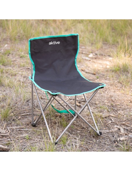 Cadeira de camping dobrável 43x43x71 cm preta Aktive | Distria