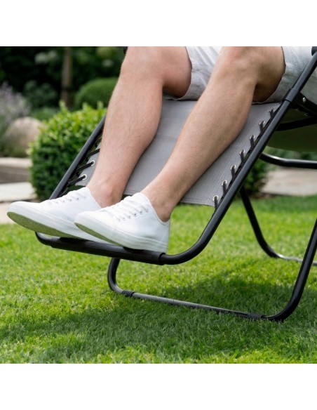 Cadeira de jardim dobrável cinzenta Aktive | Distria