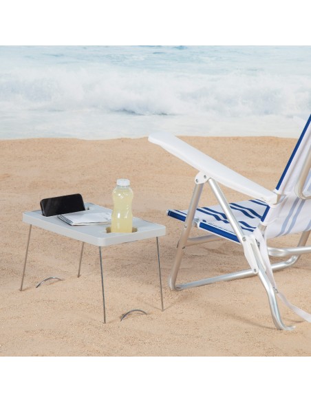 Mesa de praia dobrável 35x25x25 cm com porta-copos | Distria