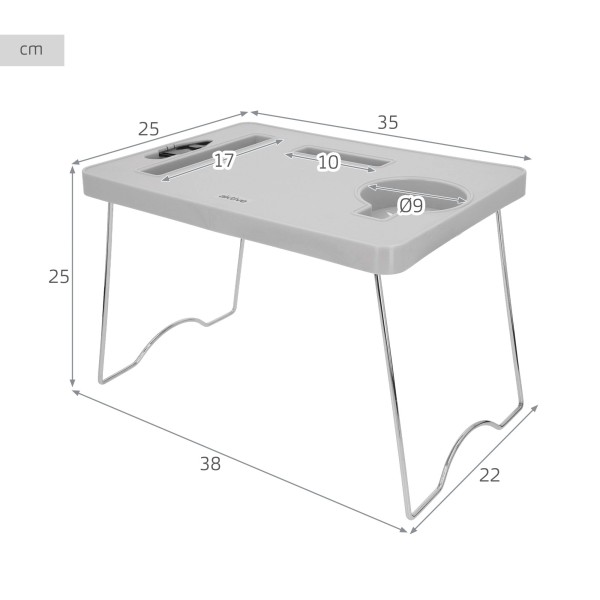 Mesa de praia dobrável 35x25x25 cm com porta-copos | Distria