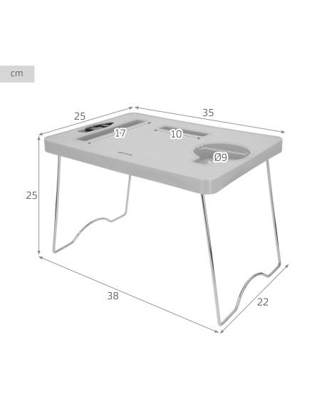 Mesa de praia dobrável 35x25x25 cm com porta-copos | Distria