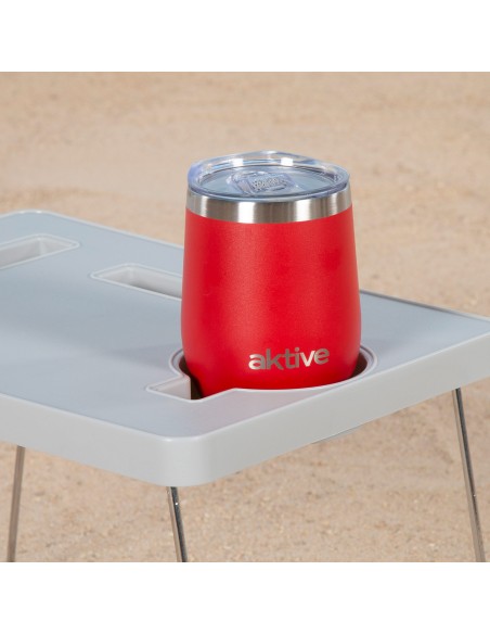Mesa de praia dobrável 35x25x25 cm com porta-copos | Distria