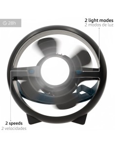 Lâmpada de camping LED recarregável 3 em 1 com ventilador | Distria 2