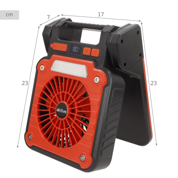 Lâmpada de camping LED 3 em 1 com ventilador | Distria