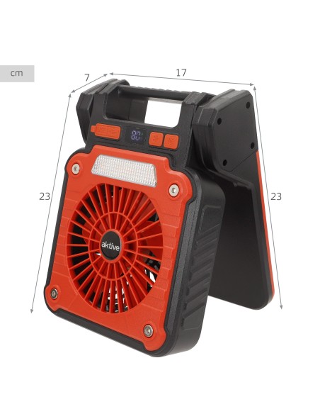 Lâmpada de camping LED 3 em 1 com ventilador | Distria
