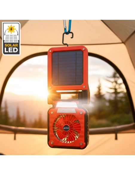 Lâmpada de camping LED 3 em 1 com ventilador | Distria