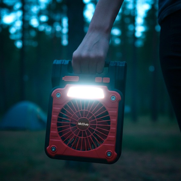 Lâmpada de camping LED 3 em 1 com ventilador | Distria