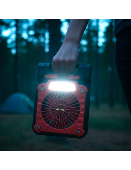 Lâmpada de camping LED 3 em 1 com ventilador | Distria