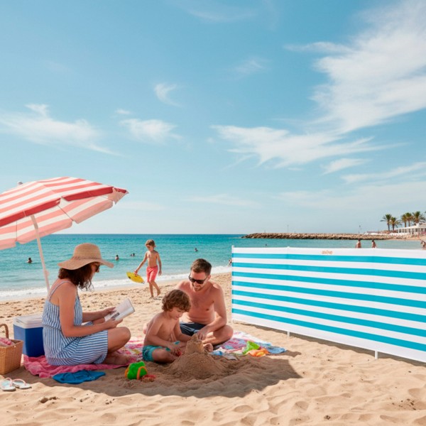 Jaqueta corta-vento listrada para praia 480x100 cm Aktive | Distria