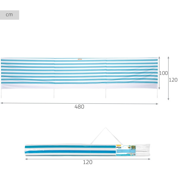 Jaqueta corta-vento listrada para praia 480x100 cm Aktive | Distria