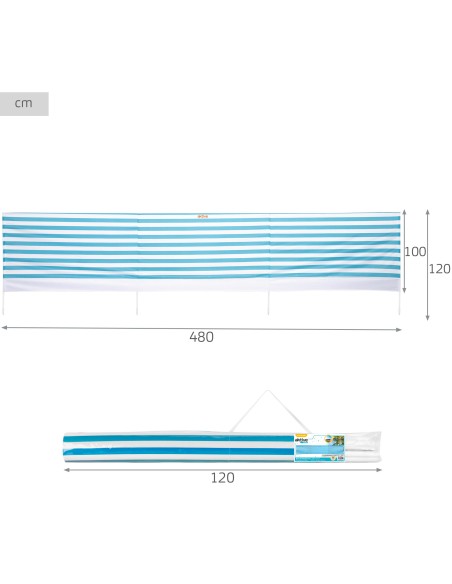 Jaqueta corta-vento listrada para praia 480x100 cm Aktive | Distria
