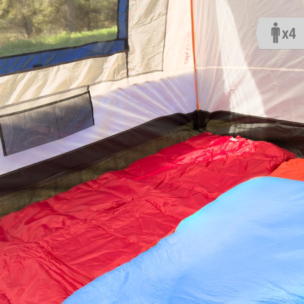 Tenda cinza e azul para 4 pessoas, 250x350x200 cm | Distria