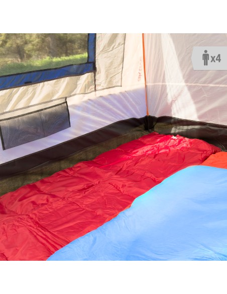 Tenda cinza e azul para 4 pessoas, 250x350x200 cm | Distria