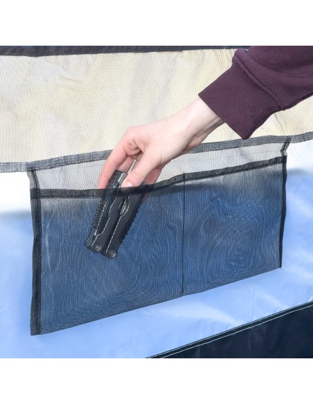 Tenda cinza e azul para 4 pessoas, 250x350x200 cm | Distria