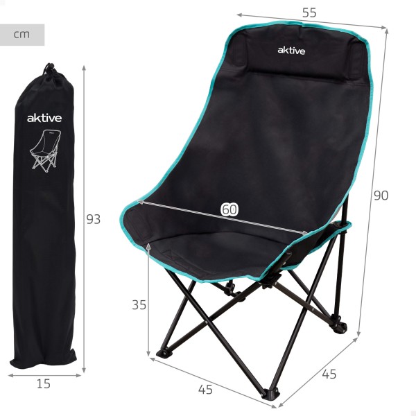 Cadeira de camping dobrável 55x45x90 cm Aktive | Distria